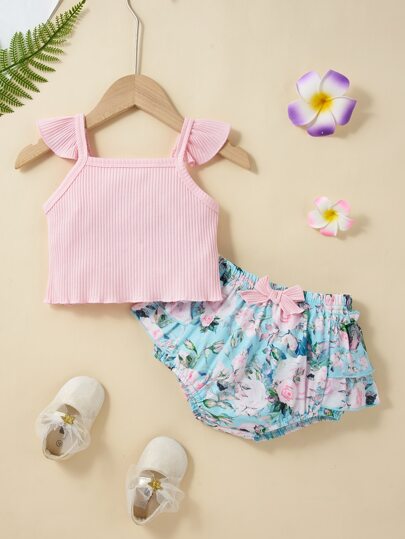 طقم رضّع طبقة متداخلة بقوس أمامي رسم الزهر بوهو