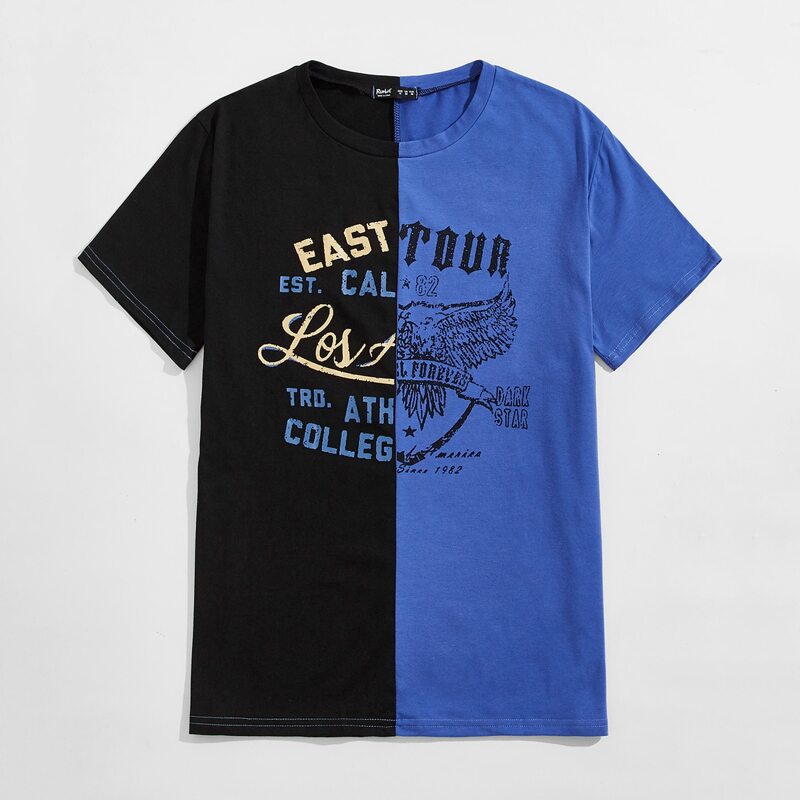 

Guys Two Tone Letter Graphic Tee, Multicolor