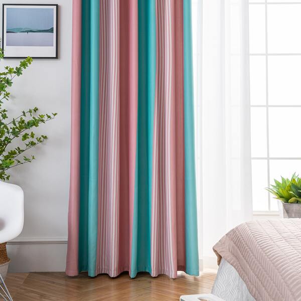

Striped Pattern Single Panel Curtain, Multicolor