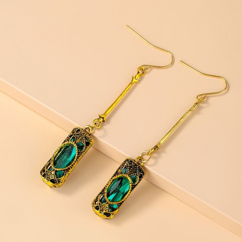 

Vintage Drop Earrings, Green
