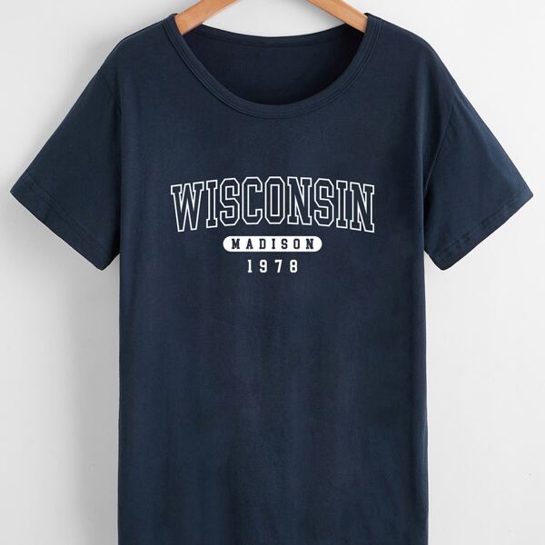 

Letter Graphic Short Sleeve Tee, Navy blue
