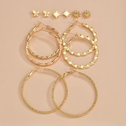 6對紋理耳環套裝