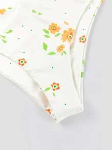 Summer Floral Print Tie Shoulder Bikini
