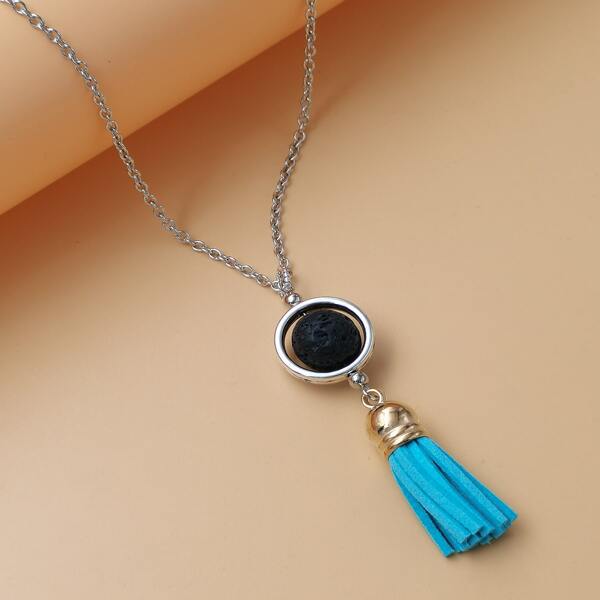 

Girls Tassel Charm Necklace, Silver