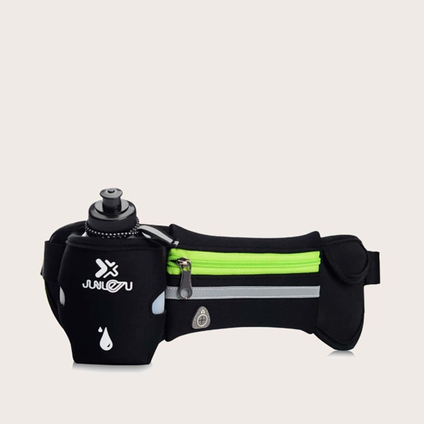 

Men Running Fanny Pack With Water Bottle, Black