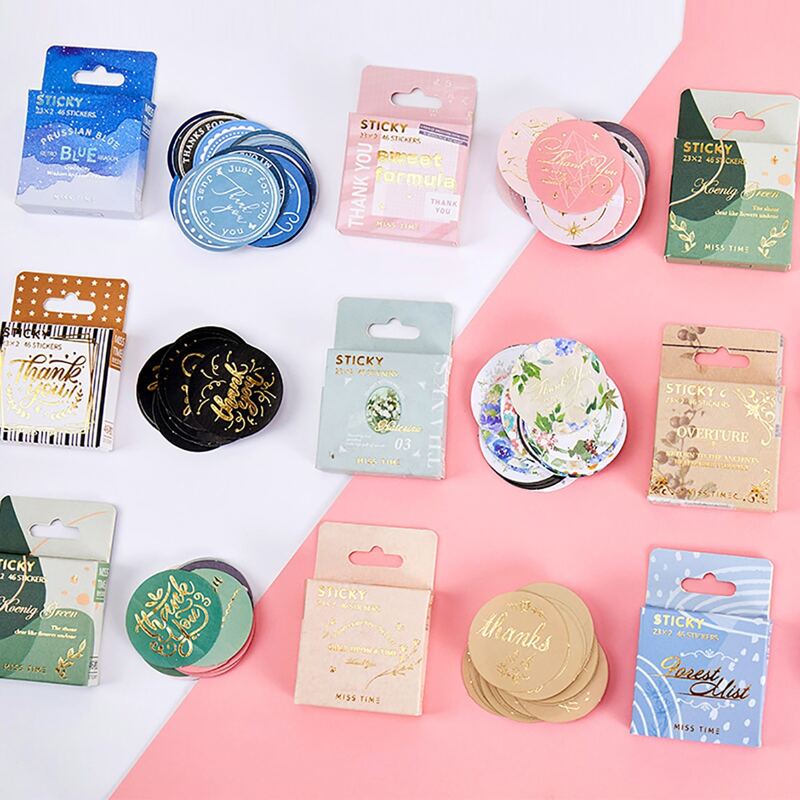 

46pcs Mixed Pattern Sticker, Multicolor