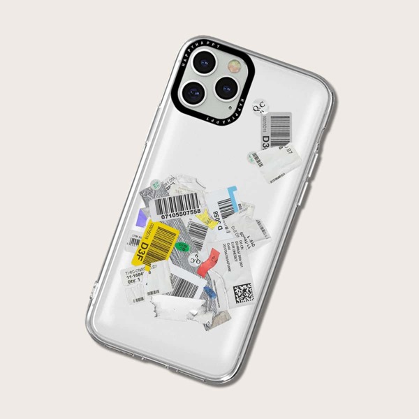 

Label Pattern Phone Case, Multicolor