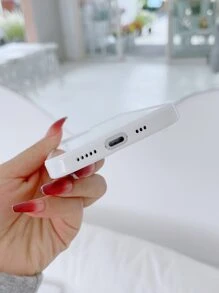 Contrast Frame Clear Phone Case - Clear - View 3