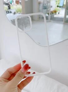 Contrast Frame Clear Phone Case - Clear - View 4