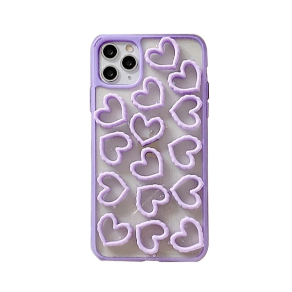 

Heart Decor Phone Case, Clear