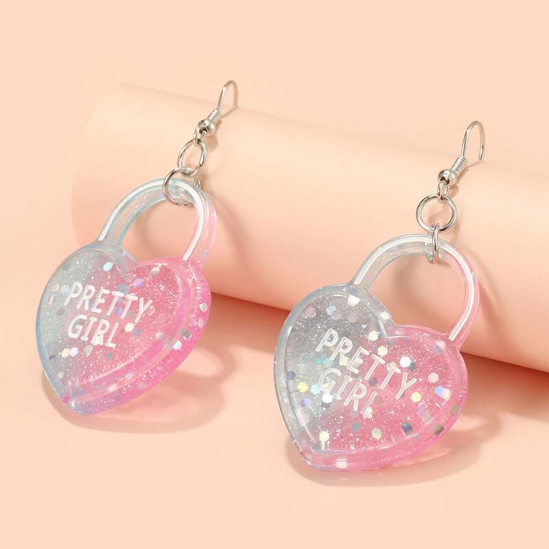

Lock Drop Earrings, Multicolor
