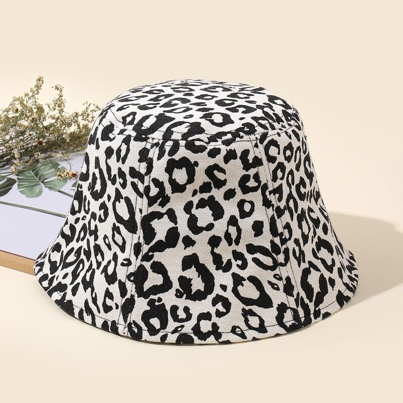

Leopard Bucket Hat, Black and white