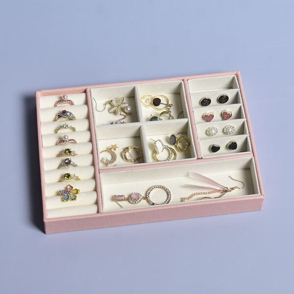 

1pc PU Jewelry Box, Pink