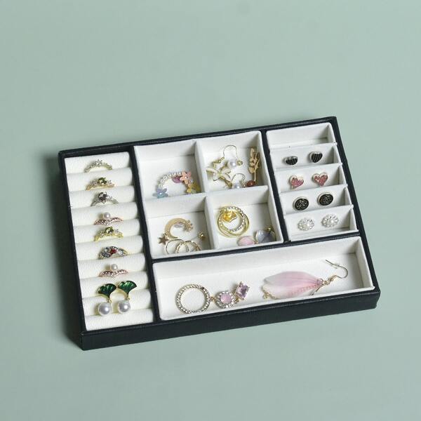 

1pc PU Jewelry Box, Black