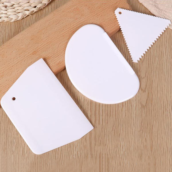 

3pcs Cake Cream Scraper Set, White