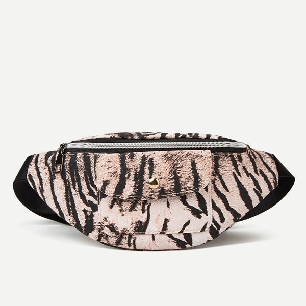 

Zebra Striped Pattern Fanny Pack, Pink
