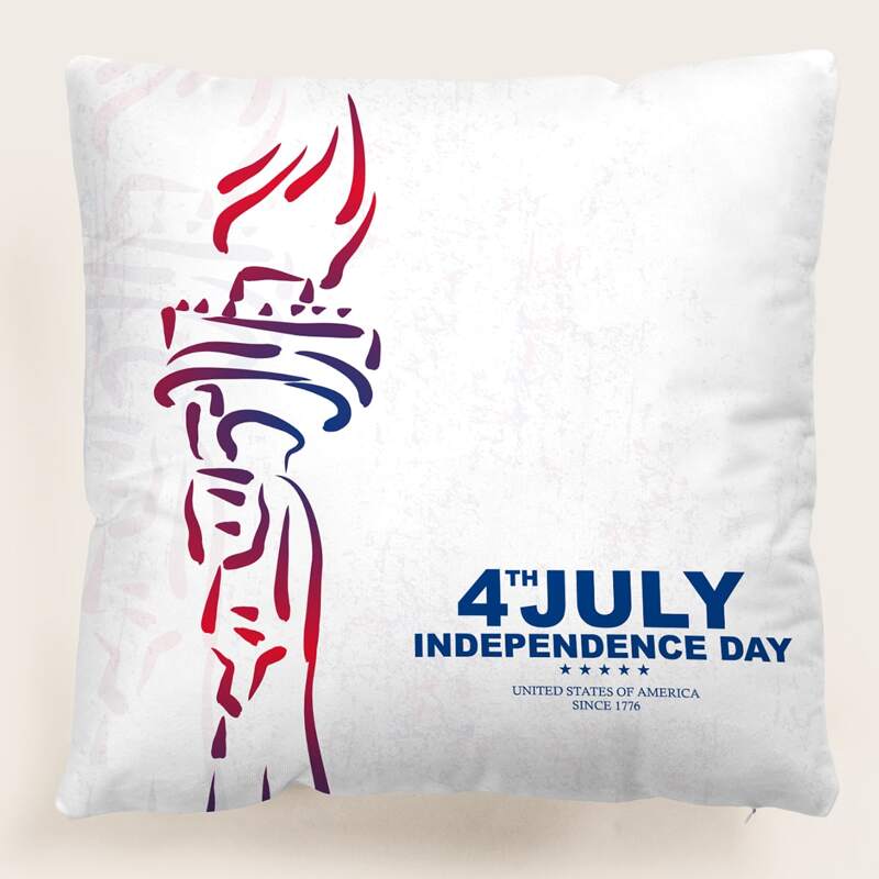 

Letter Graphic Cushion Cover Without Filler, Multicolor