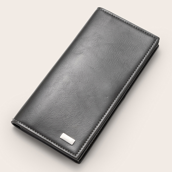 

Men Minimalist Long Wallet, Grey