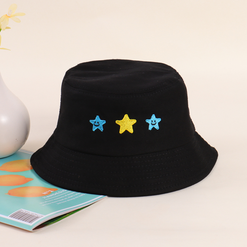 

Star Embroidery Bucket Hat, Black
