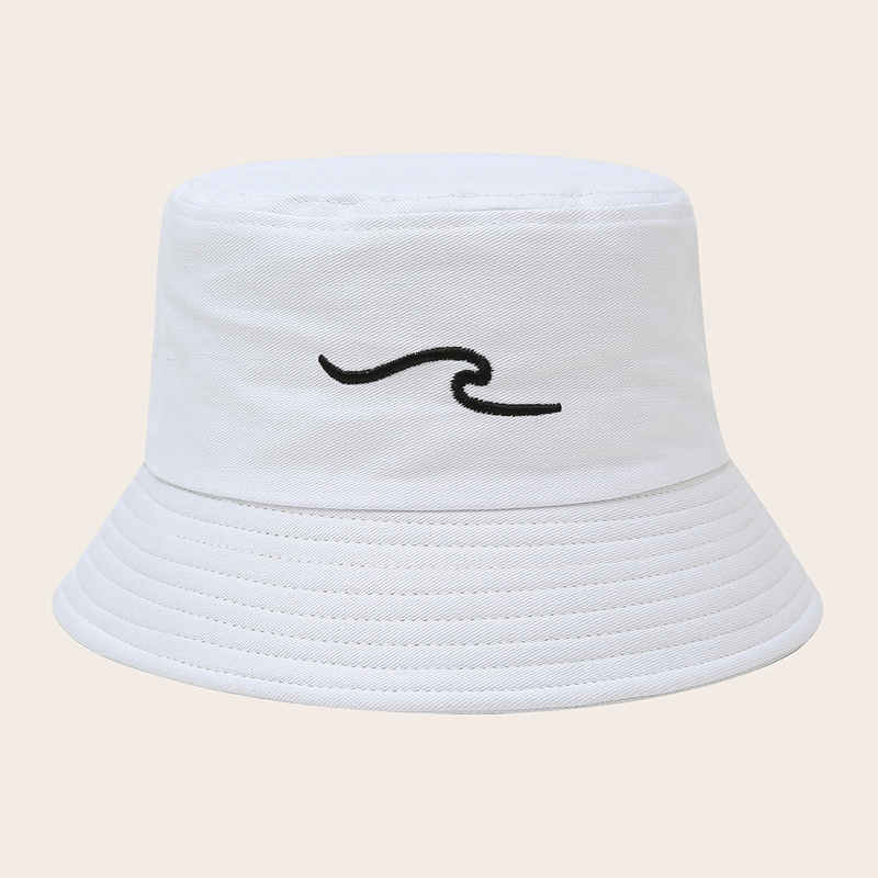 

Embroidery Bucket Hat, White