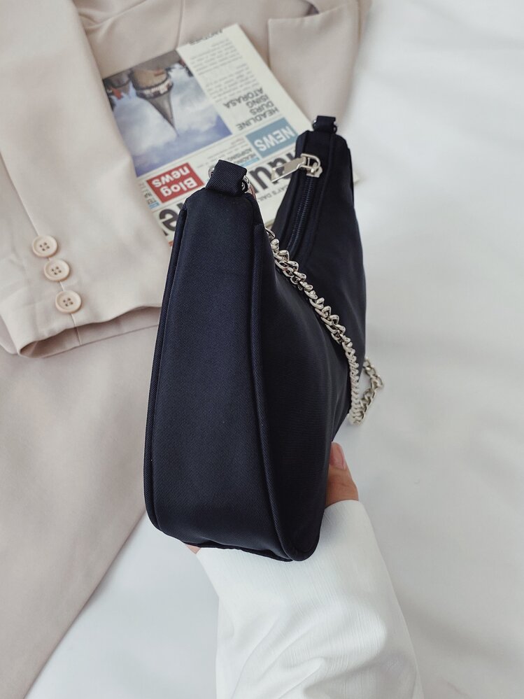 Minimalist Chain Bag - Black - View 8