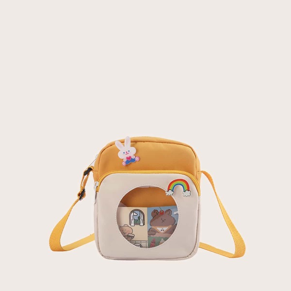 

Kids Clear Pocket Front Crossbody Bag, Yellow