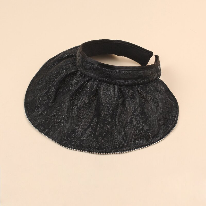 

Lace Visor Hat, Black