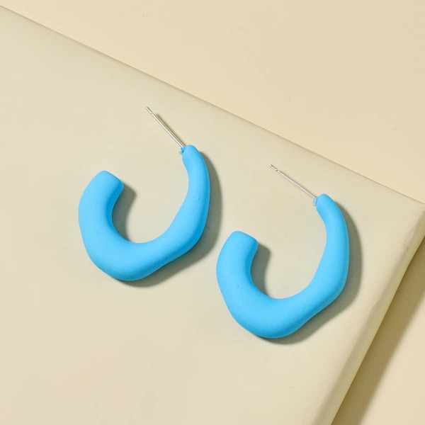 

Irregular Acrylic Earrings, Blue
