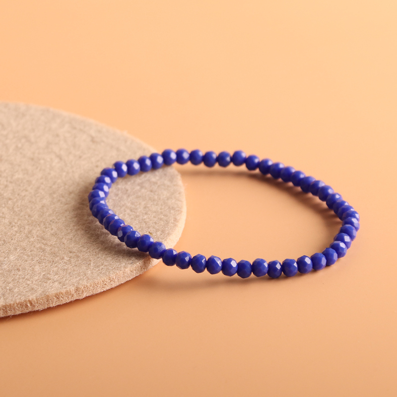 

1pc Stone Beaded Bracelet, Blue