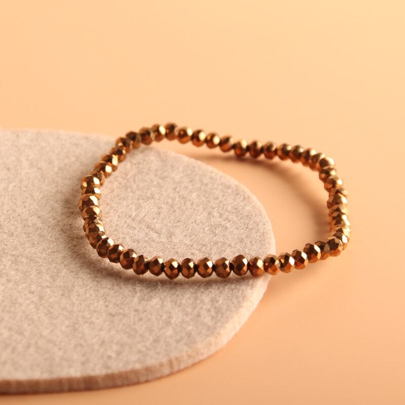 

1pc Stone Beaded Bracelet, Gold