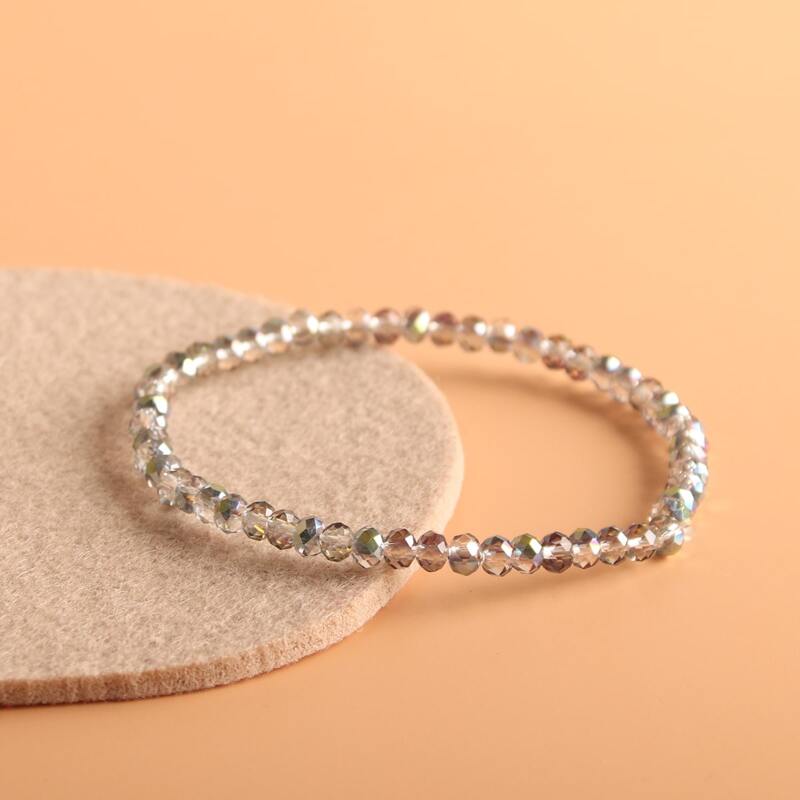 

Clear Beaded Bracelet, Grey