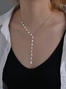 星星吊墜項鍊 - 銀色 - 查看 8