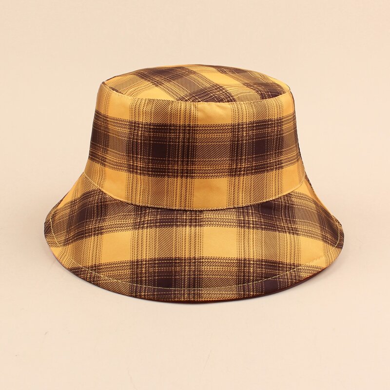 

Plaid Reversible Bucket Hat, Multicolor