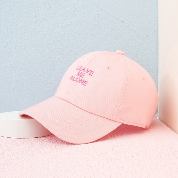 

Letter Embroidered Baseball Cap, Pink