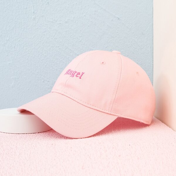 

Letter Embroidered Baseball Cap, Pink