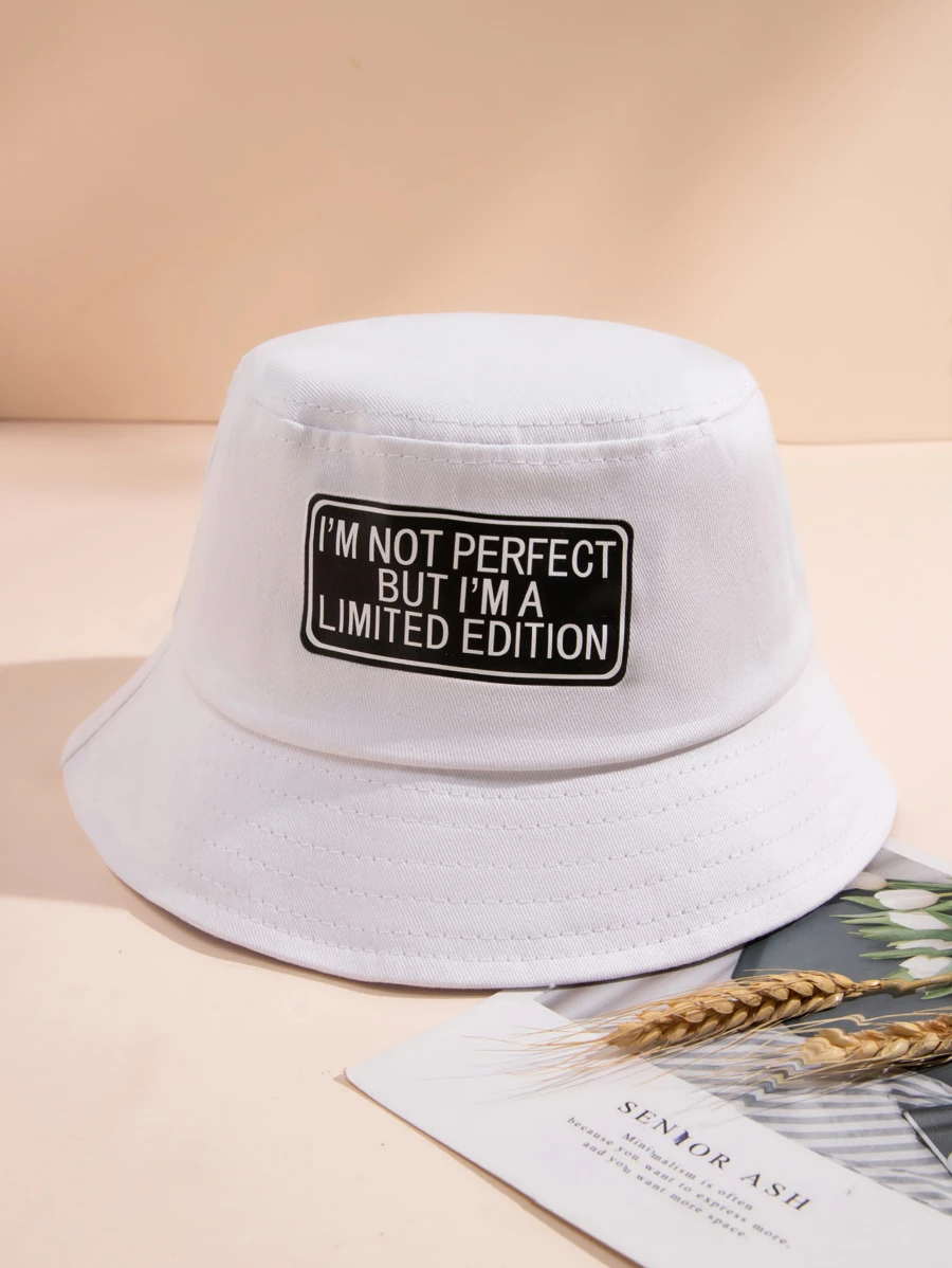 Mũ xô đồ họa chữ cái - trắng - Xem 1