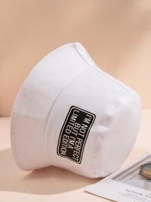 Mũ xô đồ họa chữ cái - trắng - Xem 2