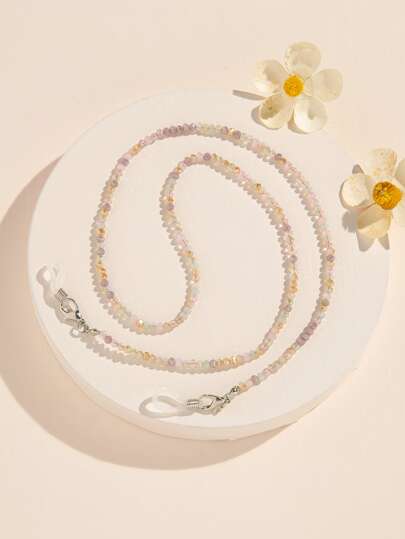 Boho 1pc Colorful Crystal Beaded Glasses Chain Suitable For Everyday Use Glasses Accessories For Women