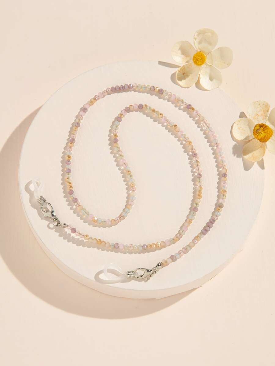 Boho 1pc Colorful Crystal Beaded Glasses Chain Suitable For Everyday Use Glasses Accessories For Women - Multicolor - View 1