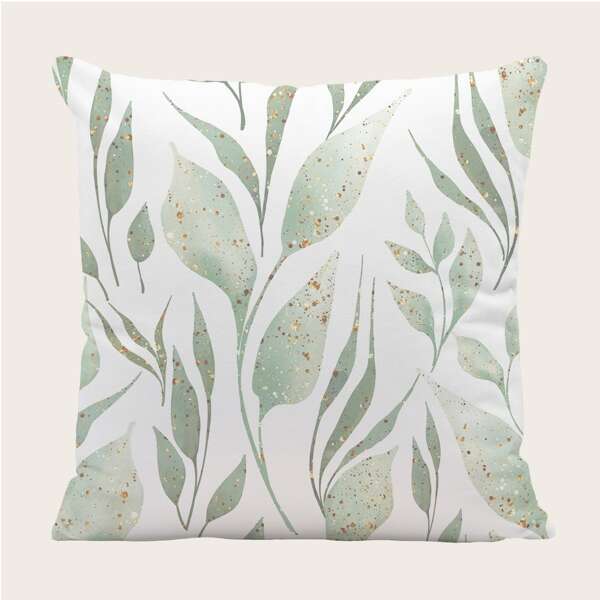 

Leaf Print Cushion Cover Without Filler, Multicolor