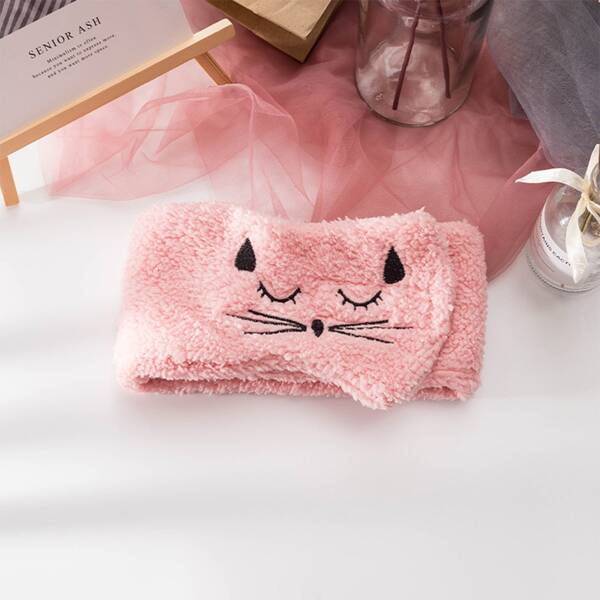 

Kids Cat Design Bath Headband, Pink