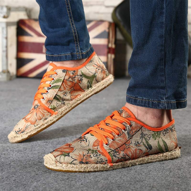 

Guys Lace-up Front Floral Graphic Loafers, Multicolor
