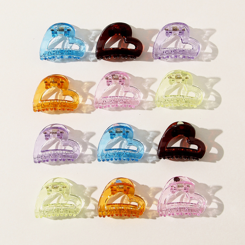 

3pcs Random Heart Hair Claw, Multicolor