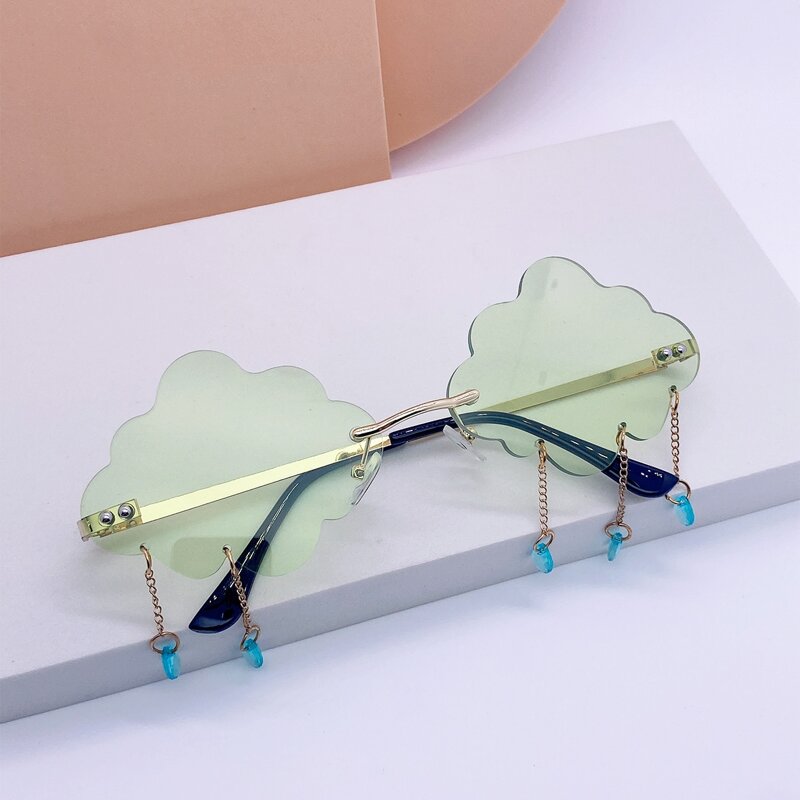 

Rhinestone Charm Rimless Sunglasses