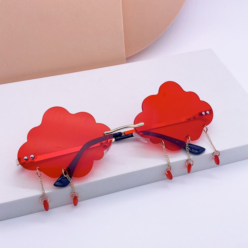 

Rhinestone Charm Rimless Sunglasses