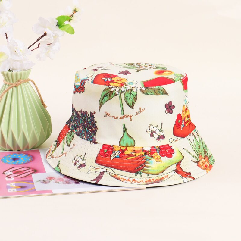 

Flower Graphic Bucket Hat, Multicolor