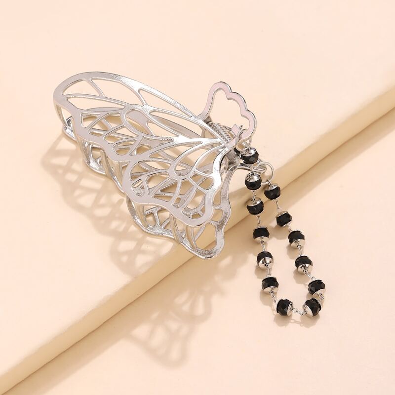 

Butterfly Design Hair Claw, Silver