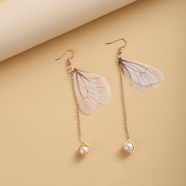 

Faux Pearl Drop Earrings, Gold