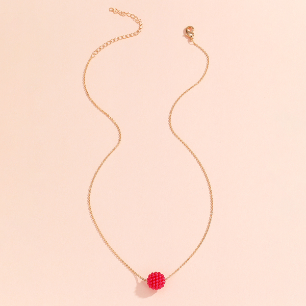 

1pc Simple Necklace, Red