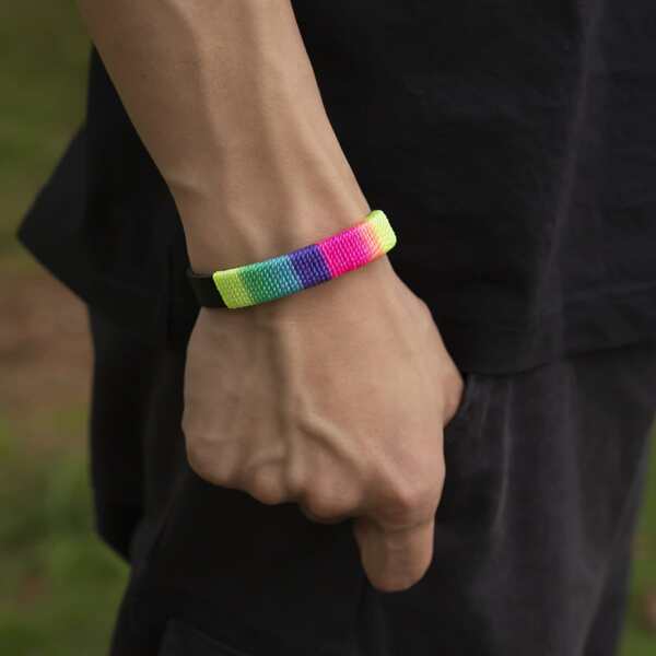 

Men Colorblock Rope Bracelet, Multicolor